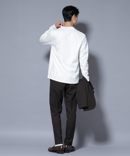 NANO universe（ナノユニバース）の「ジャケT(R) クルーネック 長袖（Tシャツ/カットソー・メンズ・グレー/ブラック/ホワイト・S/M/L/XL）」の15枚目の写真