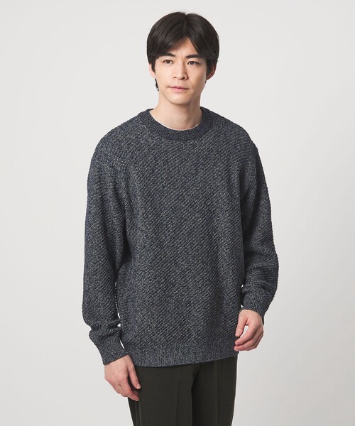 green label relaxing(グリーンレーベルリラクシング)の「ミックスカラー クルーネック ニット(ニット/セーター・メンズ・ライム/オレンジ/ネイビー・M/S/L/XL)」の3枚目の写真