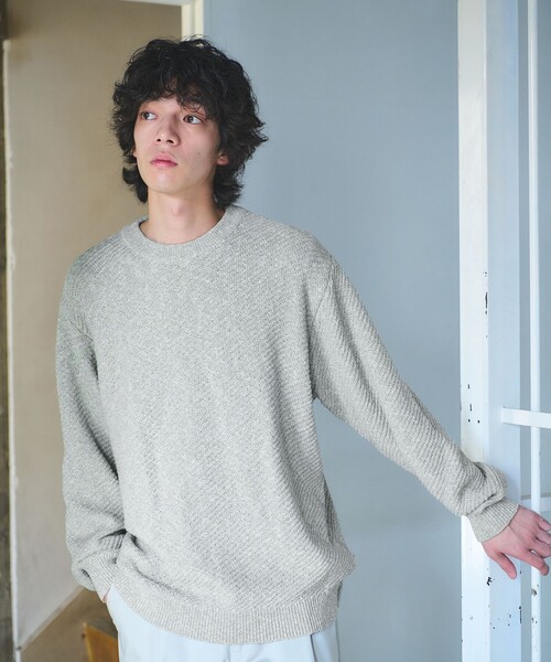 green label relaxing(グリーンレーベルリラクシング)の「ミックスカラー クルーネック ニット(ニット/セーター・メンズ・ライム/オレンジ/ネイビー・M/S/L/XL)」の2枚目の写真