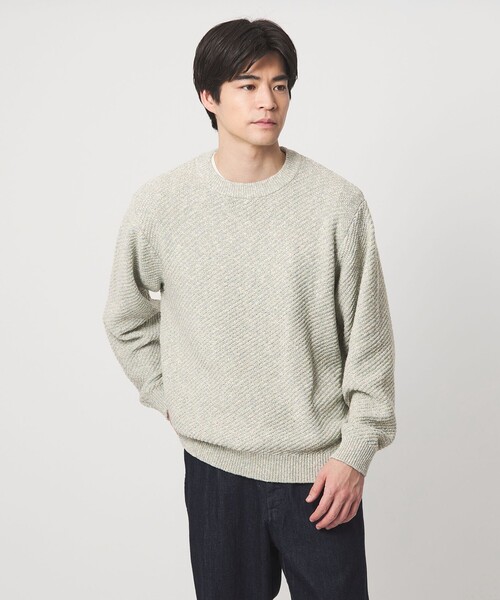 green label relaxing(グリーンレーベルリラクシング)の「ミックスカラー クルーネック ニット(ニット/セーター・メンズ・ライム/オレンジ/ネイビー・M/S/L/XL)」の5枚目の写真