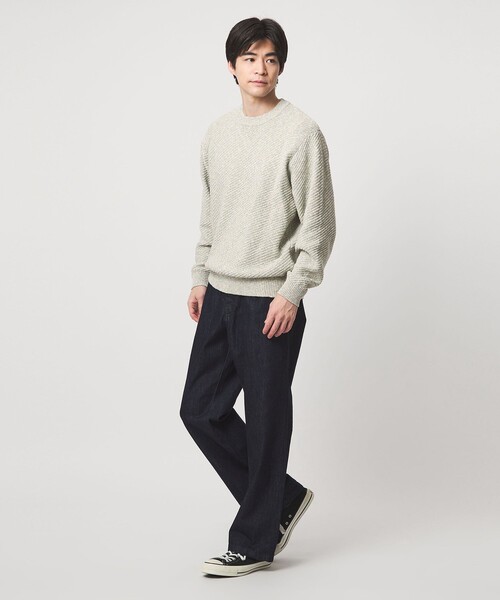 green label relaxing(グリーンレーベルリラクシング)の「ミックスカラー クルーネック ニット(ニット/セーター・メンズ・ライム/オレンジ/ネイビー・M/S/L/XL)」の6枚目の写真