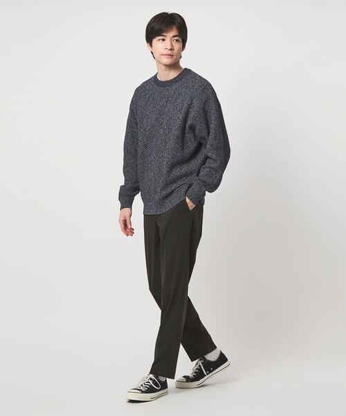 green label relaxing(グリーンレーベルリラクシング)の「ミックスカラー クルーネック ニット(ニット/セーター・メンズ・ライム/オレンジ/ネイビー・M/S/L/XL)」の7枚目の写真