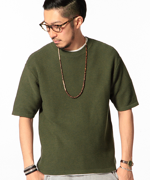 B:MING by BEAMS（ビーミングバイビームス）の「【Smart5月号掲載】ビーミング by ビームス / ガータドロップショルダーニットT（ニット/セーター・メンズ・ネイビー/オリーブ/グレー/ホワイト・LARGE/X-LARGE/SMALL/MEDIUM）」の4枚目の写真