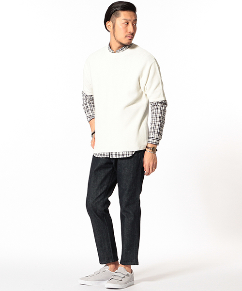 B:MING by BEAMS（ビーミングバイビームス）の「【Smart5月号掲載】ビーミング by ビームス / ガータドロップショルダーニットT（ニット/セーター・メンズ・ネイビー/オリーブ/グレー/ホワイト・LARGE/X-LARGE/SMALL/MEDIUM）」の13枚目の写真