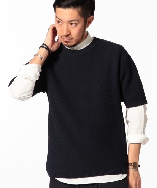 B:MING by BEAMS（ビーミングバイビームス）の「【Smart5月号掲載】ビーミング by ビームス / ガータドロップショルダーニットT（ニット/セーター・メンズ・ネイビー/オリーブ/グレー/ホワイト・LARGE/X-LARGE/SMALL/MEDIUM）」の6枚目の写真