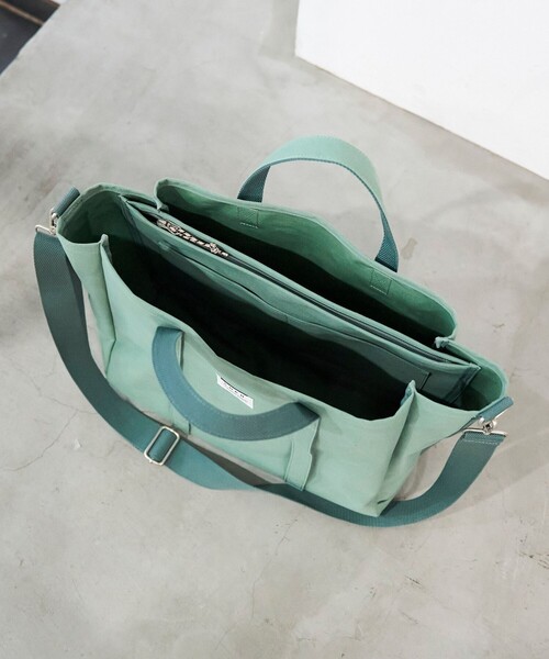 coen（コーエン）の「PVCキャンバストートバッグ（トートバッグ・メンズ・オフホワイト/ブラック/ライム・FREE）」の6枚目の写真