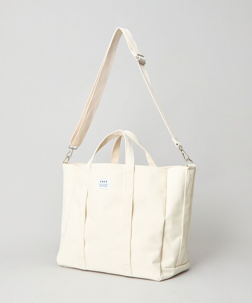 coen（コーエン）の「PVCキャンバストートバッグ（トートバッグ・メンズ・オフホワイト/ブラック/ライム・FREE）」の11枚目の写真