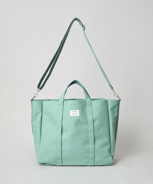 coen（コーエン）の「PVCキャンバストートバッグ（トートバッグ・メンズ・オフホワイト/ブラック/ライム・FREE）」の22枚目の写真