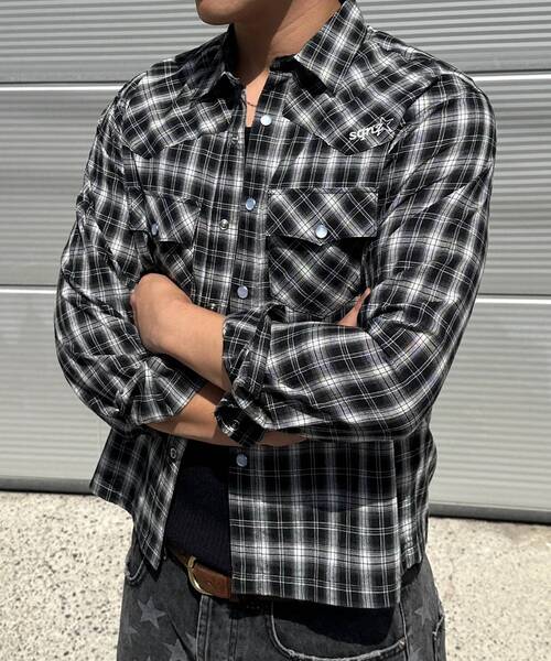 Чековая рубашка / western long sleeve shirts sqnz — веб-лимитированная модель