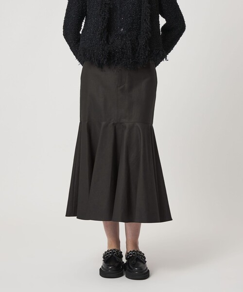 ASTRAET（アストラット）の「＜ASTRAET＞コットン ドッキング フレアスカート（スカート・レディース・ブラック・1/0）」の2枚目の写真