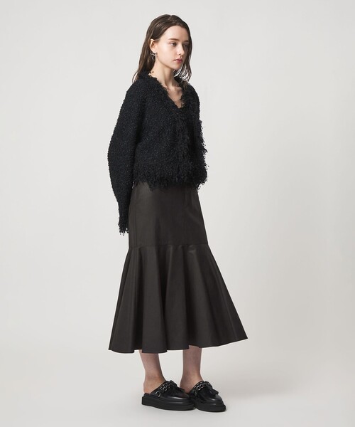 ASTRAET（アストラット）の「＜ASTRAET＞コットン ドッキング フレアスカート（スカート・レディース・ブラック・1/0）」の3枚目の写真