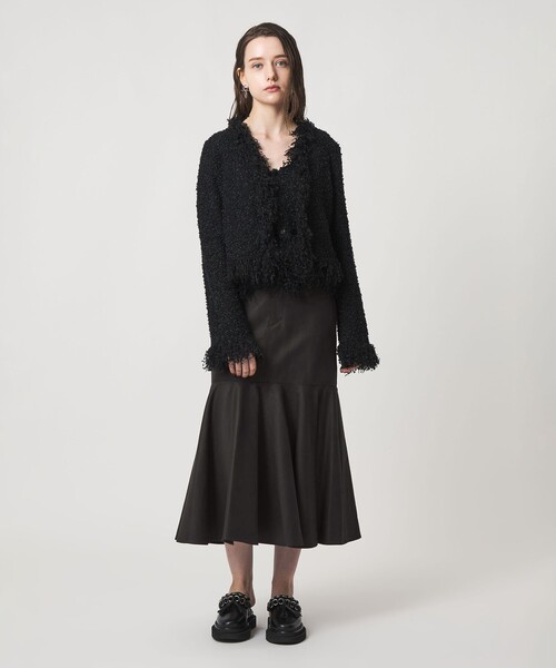 ASTRAET（アストラット）の「＜ASTRAET＞コットン ドッキング フレアスカート（スカート・レディース・ブラック・1/0）」の4枚目の写真