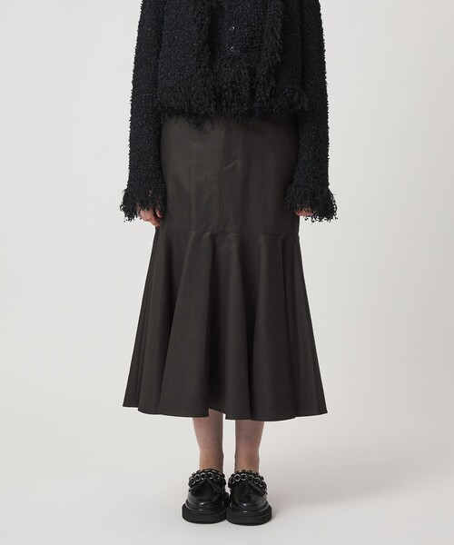 ASTRAET（アストラット）の「＜ASTRAET＞コットン ドッキング フレアスカート（スカート・レディース・ブラック・1/0）」の5枚目の写真