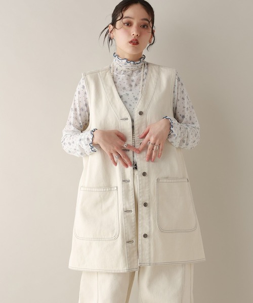 RAGEBLUE（レイジブルー）の「2WAY/カツラギデニムステッチミニワンピース/セットアップ対応（ワンピース・レディース・ピンク/ホワイト/ブラック・FREE）」の2枚目の写真