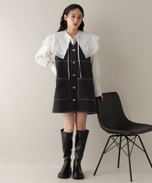 RAGEBLUE | 2WAY/カツラギデニムステッチミニワンピース/セットアップ対応(ワンピース)