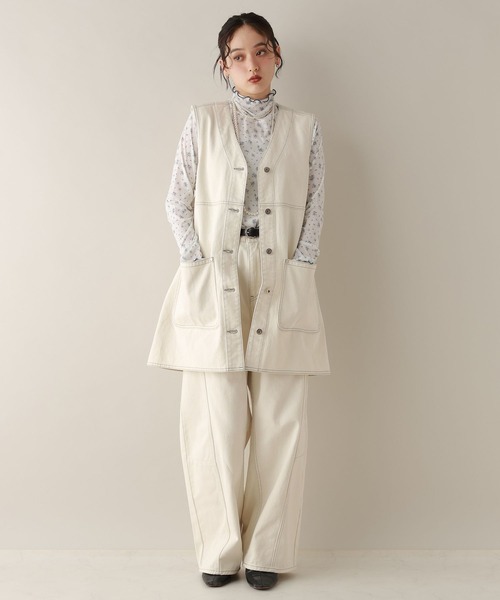 RAGEBLUE（レイジブルー）の「2WAY/カツラギデニムステッチミニワンピース/セットアップ対応（ワンピース・レディース・ピンク/ホワイト/ブラック・FREE）」の4枚目の写真