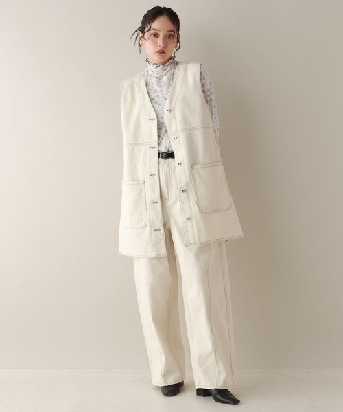 RAGEBLUE（レイジブルー）の「2WAY/カツラギデニムステッチミニワンピース/セットアップ対応（ワンピース・レディース・ピンク/ホワイト/ブラック・FREE）」の6枚目の写真