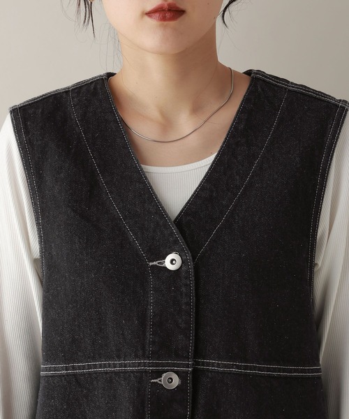 RAGEBLUE（レイジブルー）の「2WAY/カツラギデニムステッチミニワンピース/セットアップ対応（ワンピース・レディース・ピンク/ホワイト/ブラック・FREE）」の21枚目の写真