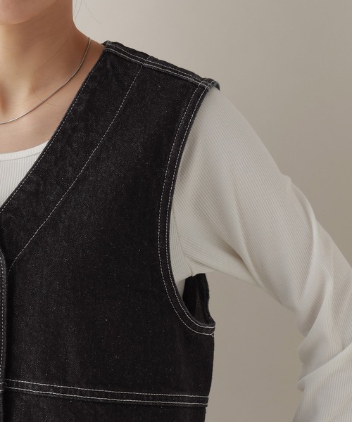 RAGEBLUE（レイジブルー）の「2WAY/カツラギデニムステッチミニワンピース/セットアップ対応（ワンピース・レディース・ピンク/ホワイト/ブラック・FREE）」の22枚目の写真