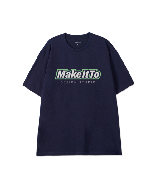 MAKEITTO（メイキット）の「[BORDER LOGO] CREW NECK TEE_NAVY（Tシャツ/カットソー・メンズ・その他・MEDIUM/LARGE/X-LARGE/XX-LARGE）」の2枚目の写真
