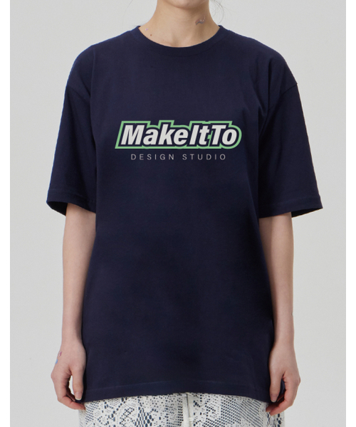 MAKEITTO（メイキット）の「[BORDER LOGO] CREW NECK TEE_NAVY（Tシャツ/カットソー・メンズ・その他・MEDIUM/LARGE/X-LARGE/XX-LARGE）」の3枚目の写真