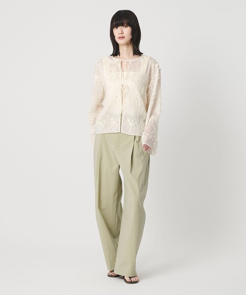 BEAUTY&YOUTH UNITED ARROWS（ビューティーアンドユースユナイテッドアローズ）の「セルロースナイロン エンブロイダリーシャツ 2WAY（シャツ/ブラウス・レディース・ブラック/ライトブルー/ライラック/オフホワイト・FREE）」の15枚目の写真