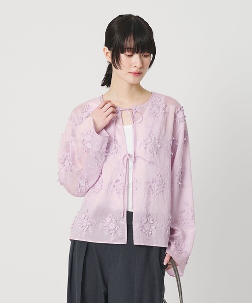 BEAUTY&YOUTH UNITED ARROWS（ビューティーアンドユースユナイテッドアローズ）の「セルロースナイロン エンブロイダリーシャツ 2WAY（シャツ/ブラウス・レディース・ブラック/ライトブルー/ライラック/オフホワイト・FREE）」の19枚目の写真