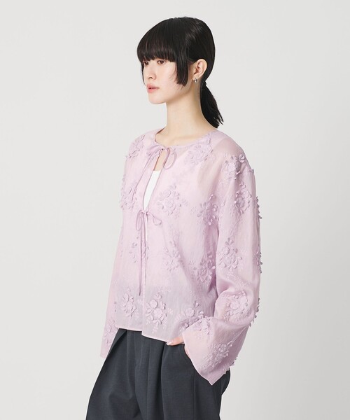 BEAUTY&YOUTH UNITED ARROWS（ビューティーアンドユースユナイテッドアローズ）の「セルロースナイロン エンブロイダリーシャツ 2WAY（シャツ/ブラウス・レディース・ブラック/ライトブルー/ライラック/オフホワイト・FREE）」の20枚目の写真