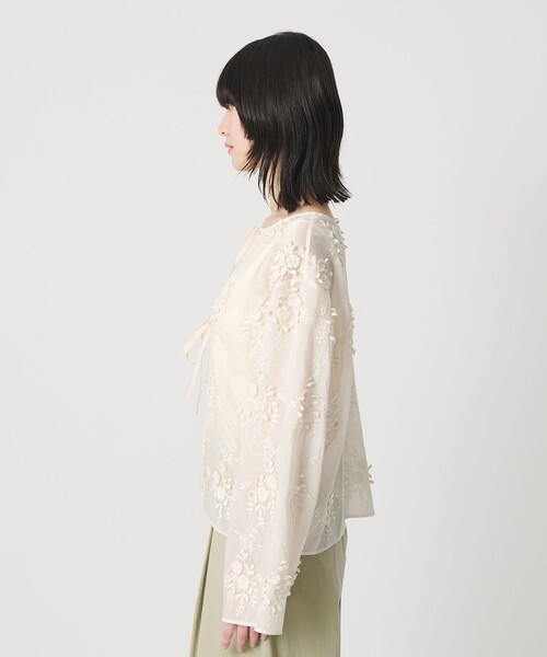BEAUTY&YOUTH UNITED ARROWS(ビューティーアンドユースユナイテッドアローズ)の「セルロースナイロン エンブロイダリーシャツ 2WAY(シャツ/ブラウス・レディース・ブラック/ライトブルー/ライラック/オフホワイト/その他9/その他1/その他3・FREE)」の10枚目の写真