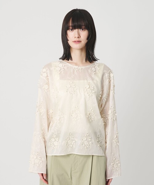 BEAUTY&YOUTH UNITED ARROWS(ビューティーアンドユースユナイテッドアローズ)の「セルロースナイロン エンブロイダリーシャツ 2WAY(シャツ/ブラウス・レディース・ブラック/ライトブルー/ライラック/オフホワイト/その他9/その他1/その他3・FREE)」の12枚目の写真