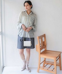 シアーチェックデザインシャツ