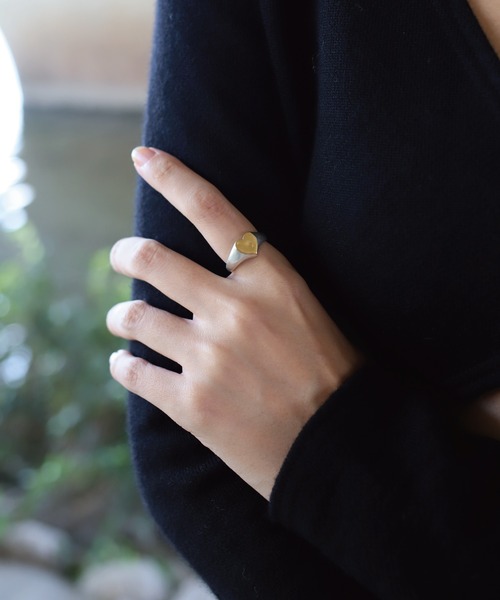 TEN.（テン）の「SILVER925 18KGP ハートシグネットリング（リング・レディース・シルバー×ゴールド・#7/#5/#3）」の7枚目の写真