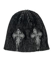 SK8ER ROCK（スケーターロック）の「Cross Two-Tone Beanie ((Black))（ニットキャップ/ビーニー）」