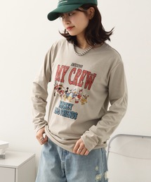 【Disney/ディズニー】ミッキー&フレンズ カレッジロゴ ロングスリーブTシャツ