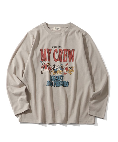 Disney(ディズニー)の「【Disney/ディズニー】ミッキー&フレンズ カレッジロゴ ロングスリーブTシャツ(Tシャツ/カットソー・レディース・ベージュ/スミクロ/オレンジ/パープル・L/M)」の13枚目の写真