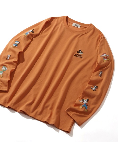 Disney(ディズニー)の「【Disney/ディズニー】ミッキー&フレンズ カレッジロゴ ロングスリーブTシャツ(Tシャツ/カットソー・レディース・ベージュ/スミクロ/オレンジ/パープル・L/M)」の19枚目の写真
