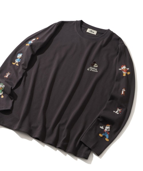 Disney(ディズニー)の「【Disney/ディズニー】ミッキー&フレンズ カレッジロゴ ロングスリーブTシャツ(Tシャツ/カットソー・レディース・ベージュ/スミクロ/オレンジ/パープル・L/M)」の17枚目の写真