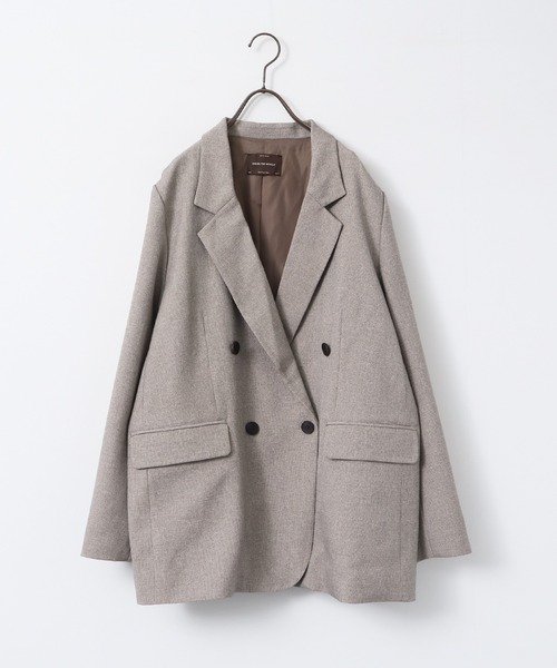 hunch（ハンチ）の「【WEB限定/別注】【セットアップ対応】杢調ライトダブルテーラードジャケット　セレモニー/オケージョン/オフィスカジュアル/通勤（テーラードジャケット・レディース・チャコール/ベージュ/ブラック・FREE）」の17枚目の写真