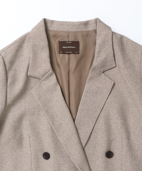 hunch（ハンチ）の「【WEB限定/別注】【セットアップ対応】杢調ライトダブルテーラードジャケット　セレモニー/オケージョン/オフィスカジュアル/通勤（テーラードジャケット・レディース・チャコール/ベージュ/ブラック・FREE）」の18枚目の写真