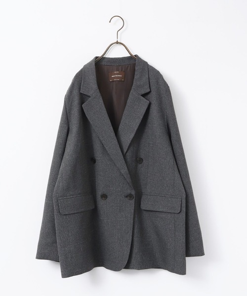 hunch（ハンチ）の「【WEB限定/別注】【セットアップ対応】杢調ライトダブルテーラードジャケット　セレモニー/オケージョン/オフィスカジュアル/通勤（テーラードジャケット・レディース・チャコール/ベージュ/ブラック・FREE）」の16枚目の写真