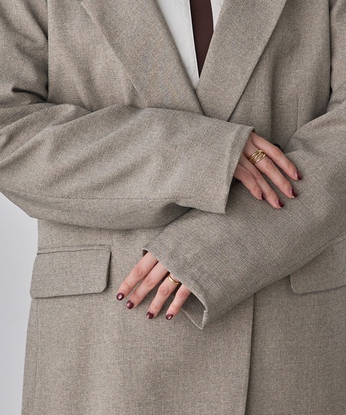 hunch（ハンチ）の「【WEB限定/別注】【セットアップ対応】杢調ライトダブルテーラードジャケット　セレモニー/オケージョン/オフィスカジュアル/通勤（テーラードジャケット・レディース・チャコール/ベージュ/ブラック・FREE）」の10枚目の写真