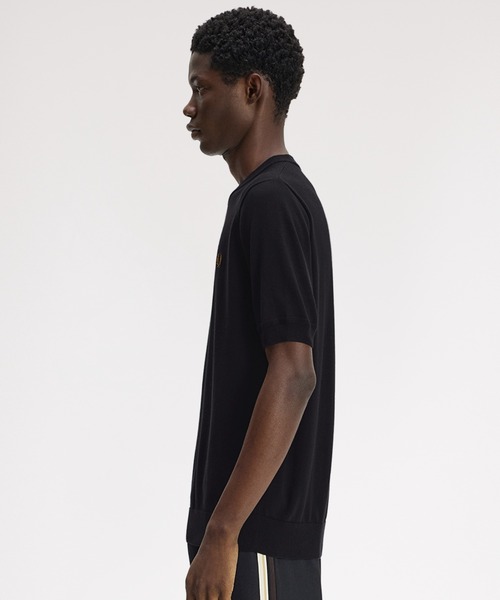 FRED PERRY(フレッドペリー)の「Cotton Knitted T-Shirt/コットンニットTシャツ(ニット/セーター・メンズ・ネイビー/セージグリーン/グレー/ベージュ/ダークグリーン/ブラック・M/L/S)」の14枚目の写真