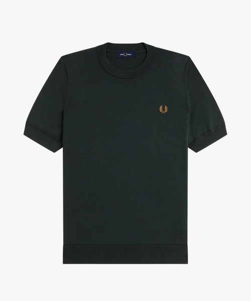 FRED PERRY(フレッドペリー)の「Cotton Knitted T-Shirt/コットンニットTシャツ(ニット/セーター・メンズ・ネイビー/セージグリーン/グレー/ベージュ/ダークグリーン/ブラック・M/L/S)」の10枚目の写真