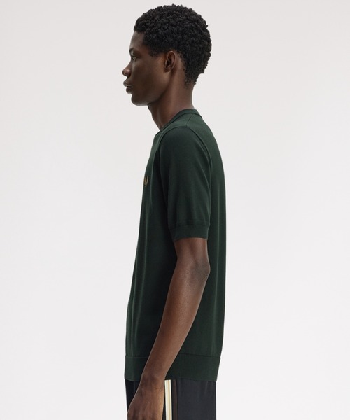 FRED PERRY(フレッドペリー)の「Cotton Knitted T-Shirt/コットンニットTシャツ(ニット/セーター・メンズ・ネイビー/セージグリーン/グレー/ベージュ/ダークグリーン/ブラック・M/L/S)」の9枚目の写真
