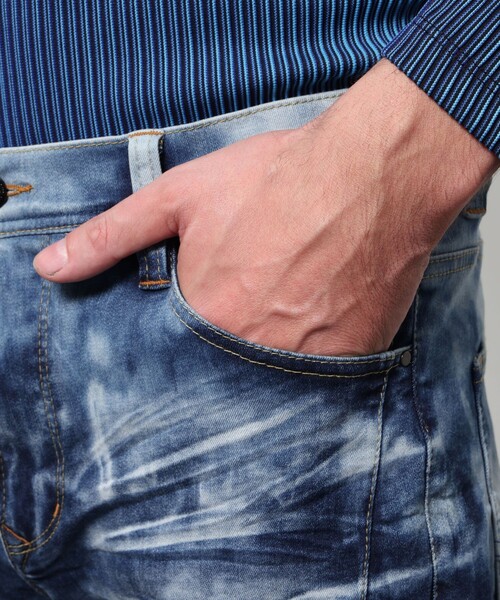 HIDEAWAYS NICOLE（ハイダウェイニコル）の「ハイパワーストレッチデニムパンツ（デニムパンツ・メンズ・ライトグレー/ブラック/ブルー・M/L/XL/S）」の16枚目の写真