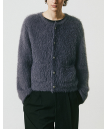 MERGO（メルゴ）の「シャギーラウンドネックニットジャケット[グレー]（その他アウター）」