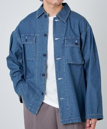 MAGASIN DE MODE Brew（マガジンデモードブリュー）の「【MAGASIN DE MODE Brew】ミリタリーオーバーシャツ　コットン100％ リップストップ生地 6170-8071 MNY（シャツ/ブラウス）」