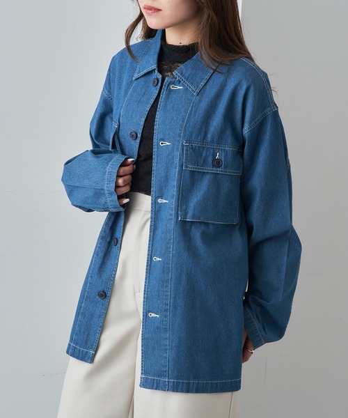 MAGASIN DE MODE Brew(マガジンデモードブリュー)の「【MAGASIN DE MODE Brew】ミリタリーオーバーシャツ コットン100% リップストップ生地 6170-8071 MNY(シャツ/ブラウス・メンズ・ベージュ/カーキ/ブルー・LL/M/L)」の6枚目の写真