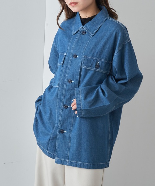 MAGASIN DE MODE Brew(マガジンデモードブリュー)の「【MAGASIN DE MODE Brew】ミリタリーオーバーシャツ コットン100% リップストップ生地 6170-8071 MNY(シャツ/ブラウス・メンズ・ベージュ/カーキ/ブルー・LL/M/L)」の4枚目の写真