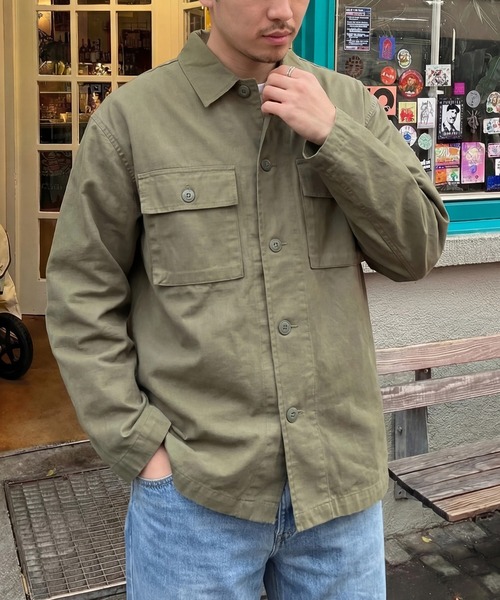 MAGASIN DE MODE Brew(マガジンデモードブリュー)の「【MAGASIN DE MODE Brew】ミリタリーオーバーシャツ コットン100% リップストップ生地 6170-8071 MNY(シャツ/ブラウス・メンズ・ベージュ/カーキ/ブルー・LL/M/L)」の19枚目の写真